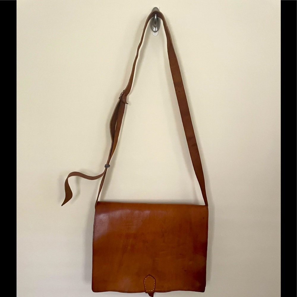 Moroccan leather messenger bag